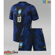 Camiseta Brasil Neymar Jr #10 Visitante Equipación para niños Mundial 2026 manga corta (+ pantalones cortos)